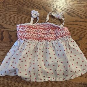 Gap Kids Strawberry Print Top - Red and White